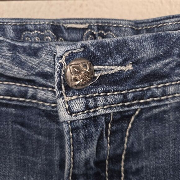 Miss Me Mid-rise Easy Cropped Bling Ripped Denim Jeans Size 31 - Picture 5 of 9